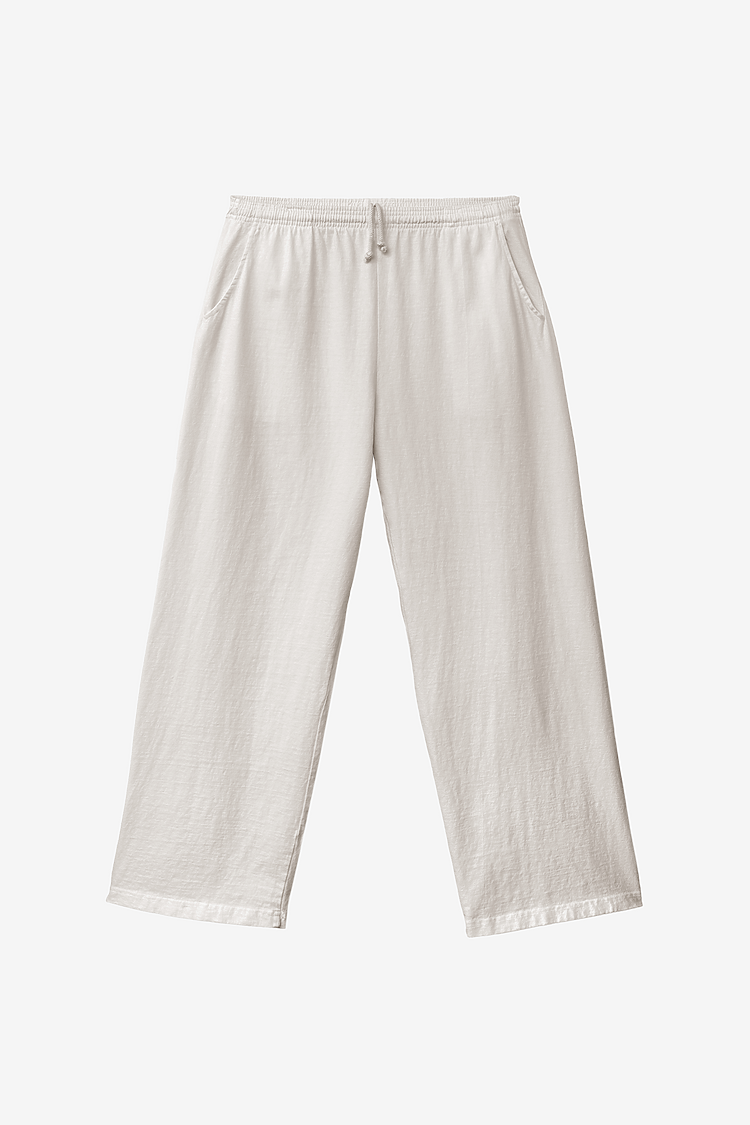 Mens Wide Leg Jersey Pant Off White