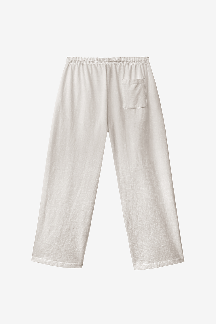 Mens Wide Leg Jersey Pant Off White