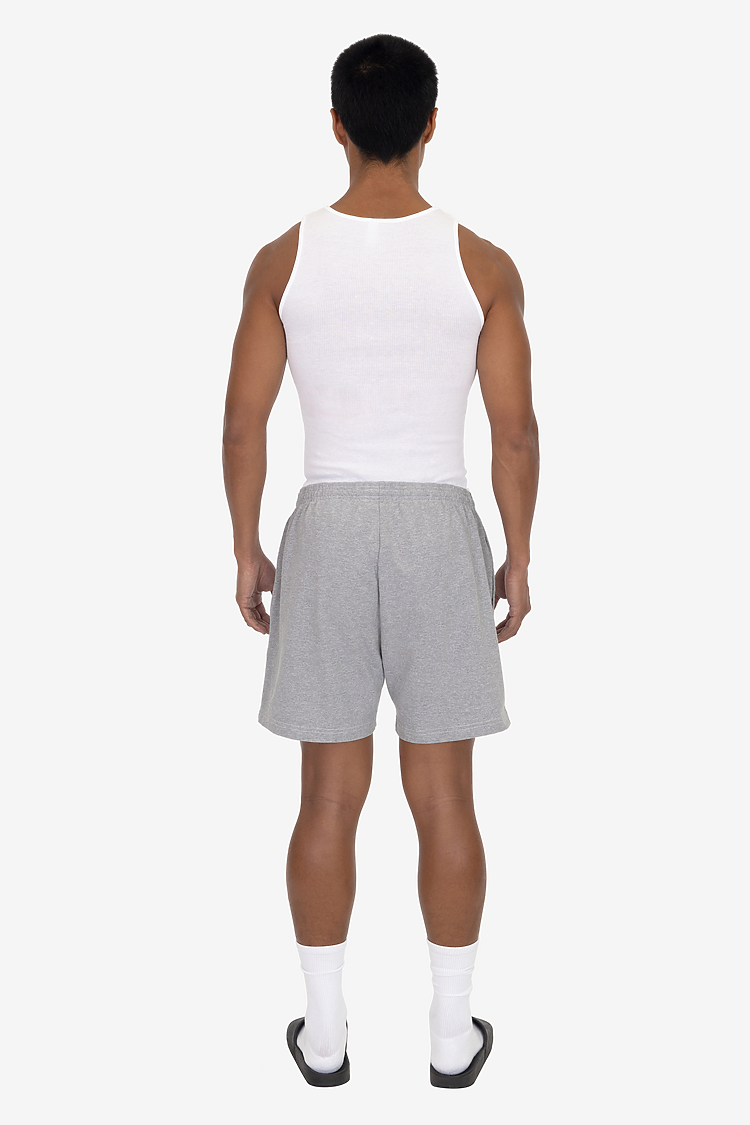 8.5 oz Heavy Jersey Gym Shorts HEATHER GREY