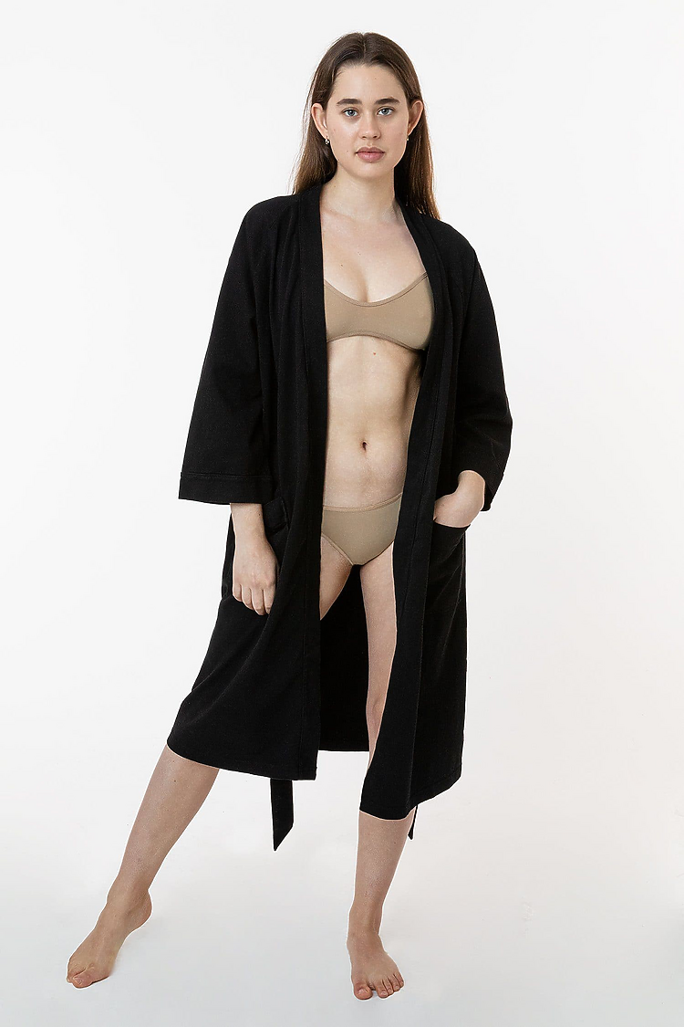 Heavy Jersey House Robe Black