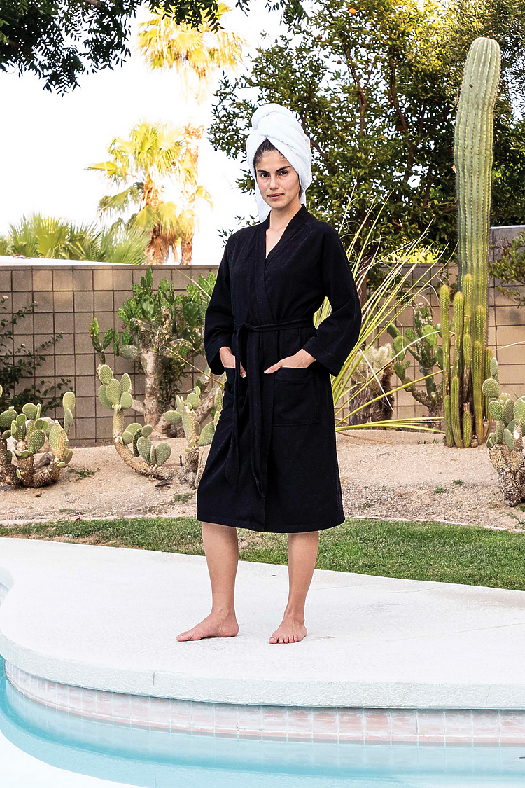 Heavy Jersey House Robe Black
