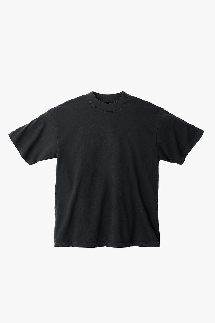 S/S Garment Dye Mockneck Black Edge