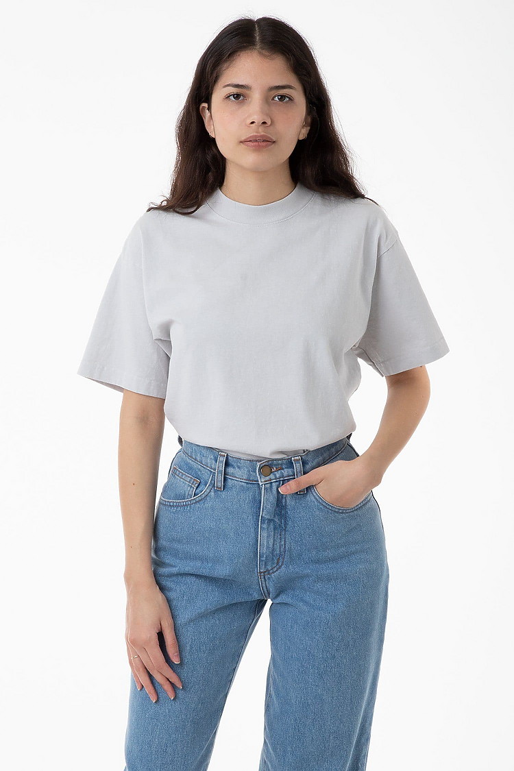 S/S Garment Dye Mockneck Light Grey