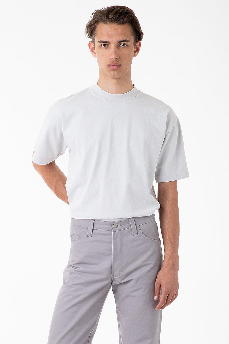 S/S Garment Dye Mockneck Light Grey