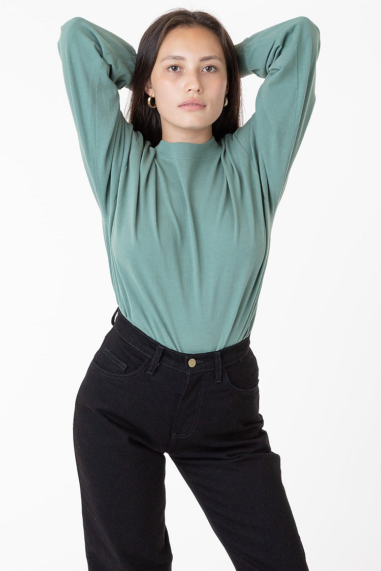 L/S Grmnt Dye Mockneck 7.5oz ATLANTIC GREEN