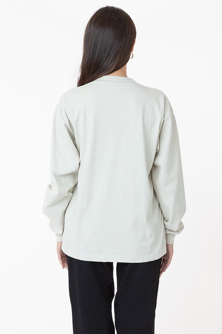L/S Grmnt Dye Mockneck 7.5oz CEMENT