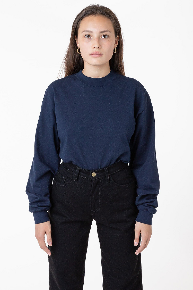 L/S Grmnt Dye Mockneck 7.5oz NAVY