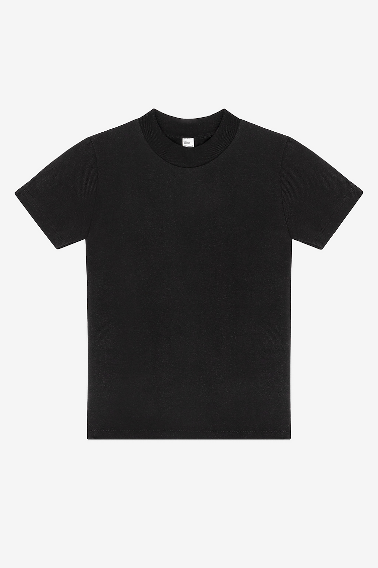 14/1 Rib Mock Neck Top Black