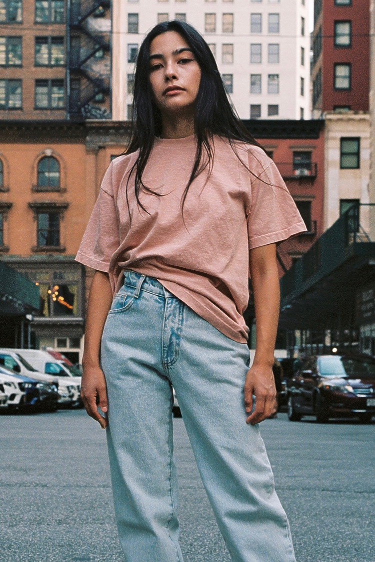 S/S Grmnt Dye Crew Neck 6.5oz CORAL