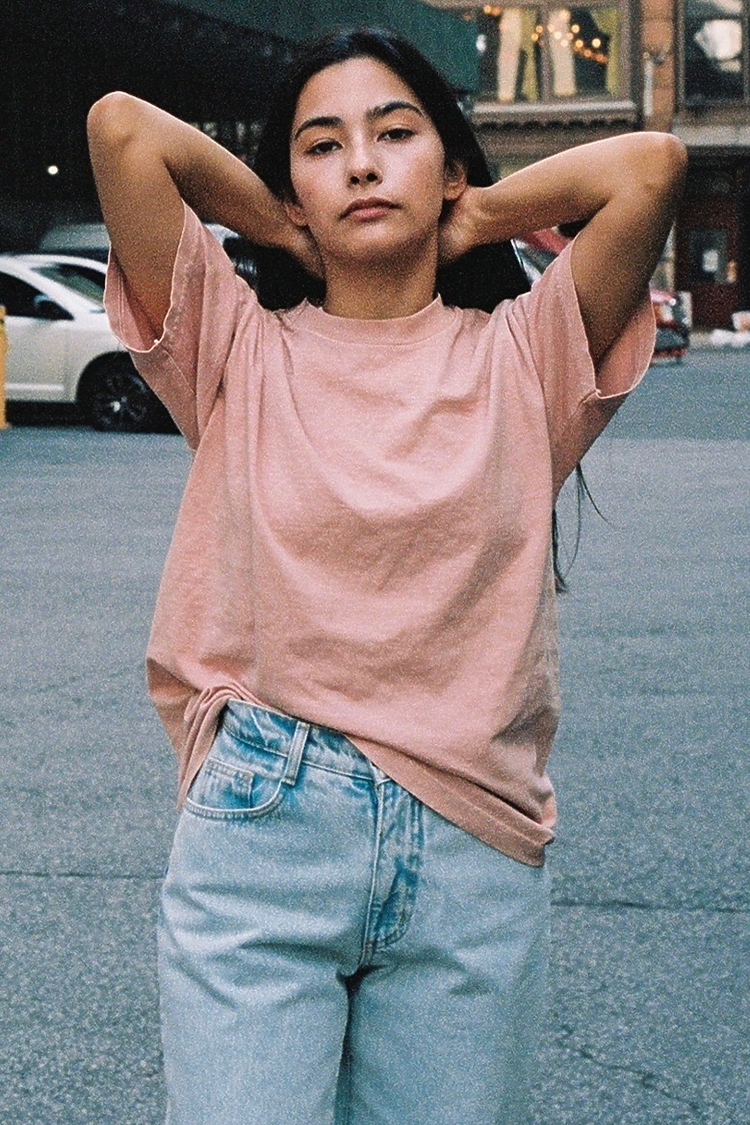 S/S Grmnt Dye Crew Neck 6.5oz CORAL