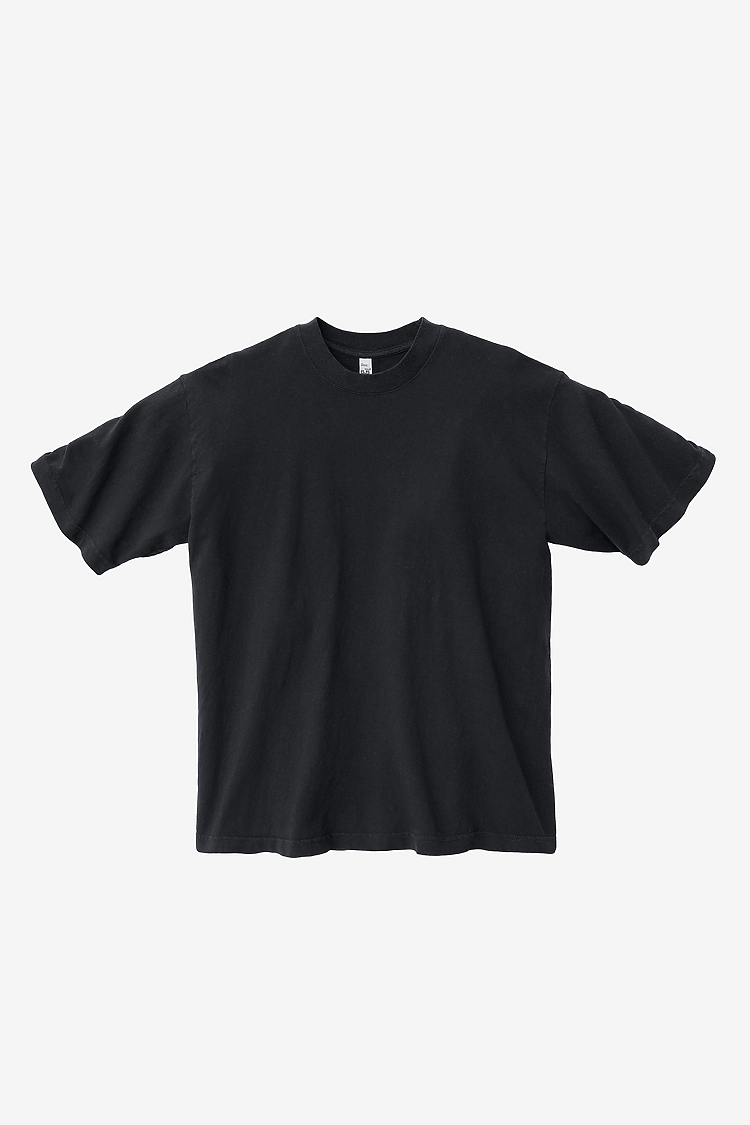 S/S Grmnt Dye Crew Neck 6.5oz Black Edge