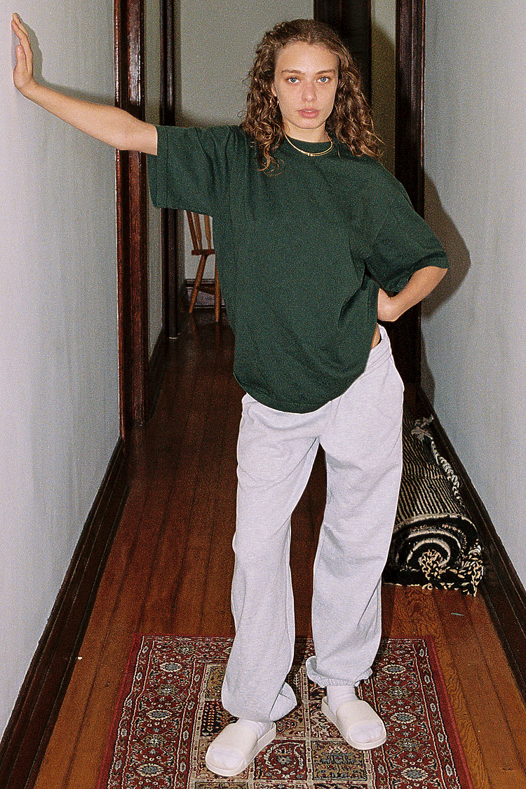 S/S Grmnt Dye Crew Neck 6.5oz IVY