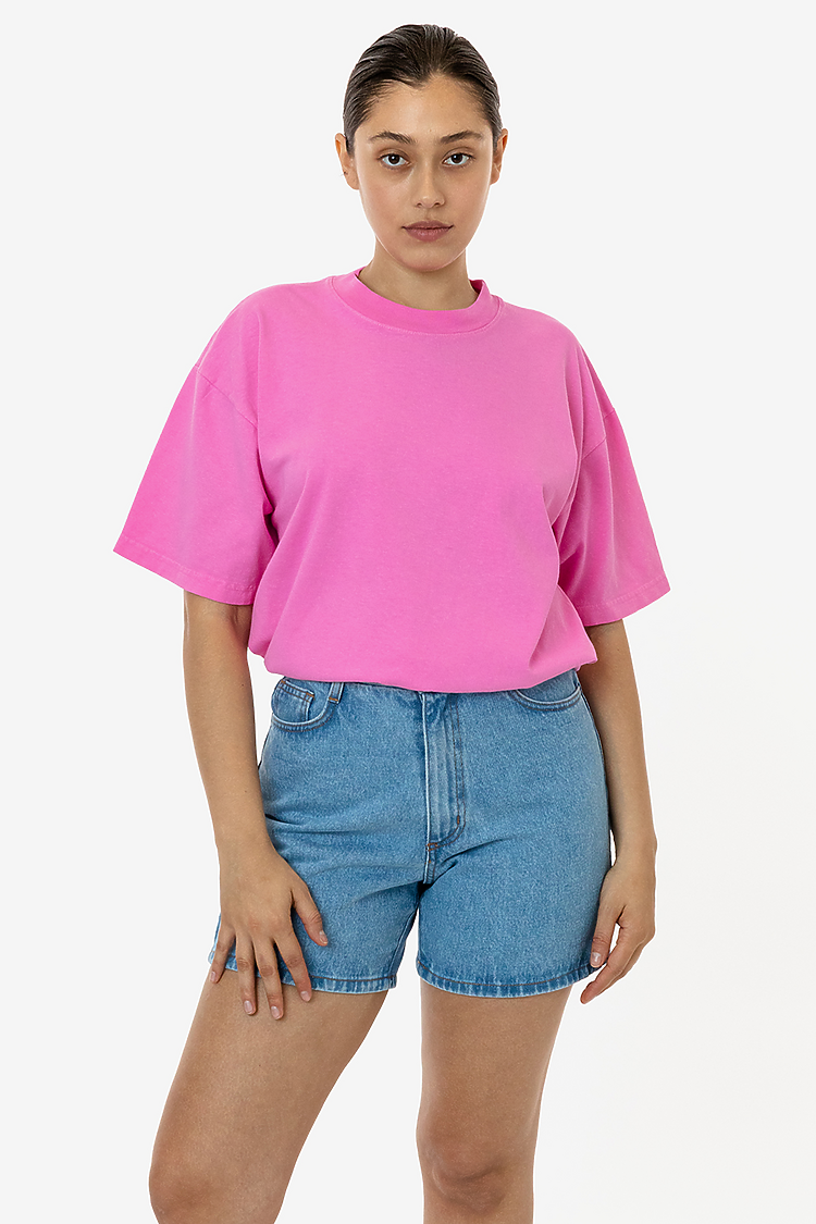 S/S Grmnt Dye Crew Neck 6.5oz Pink Carnation