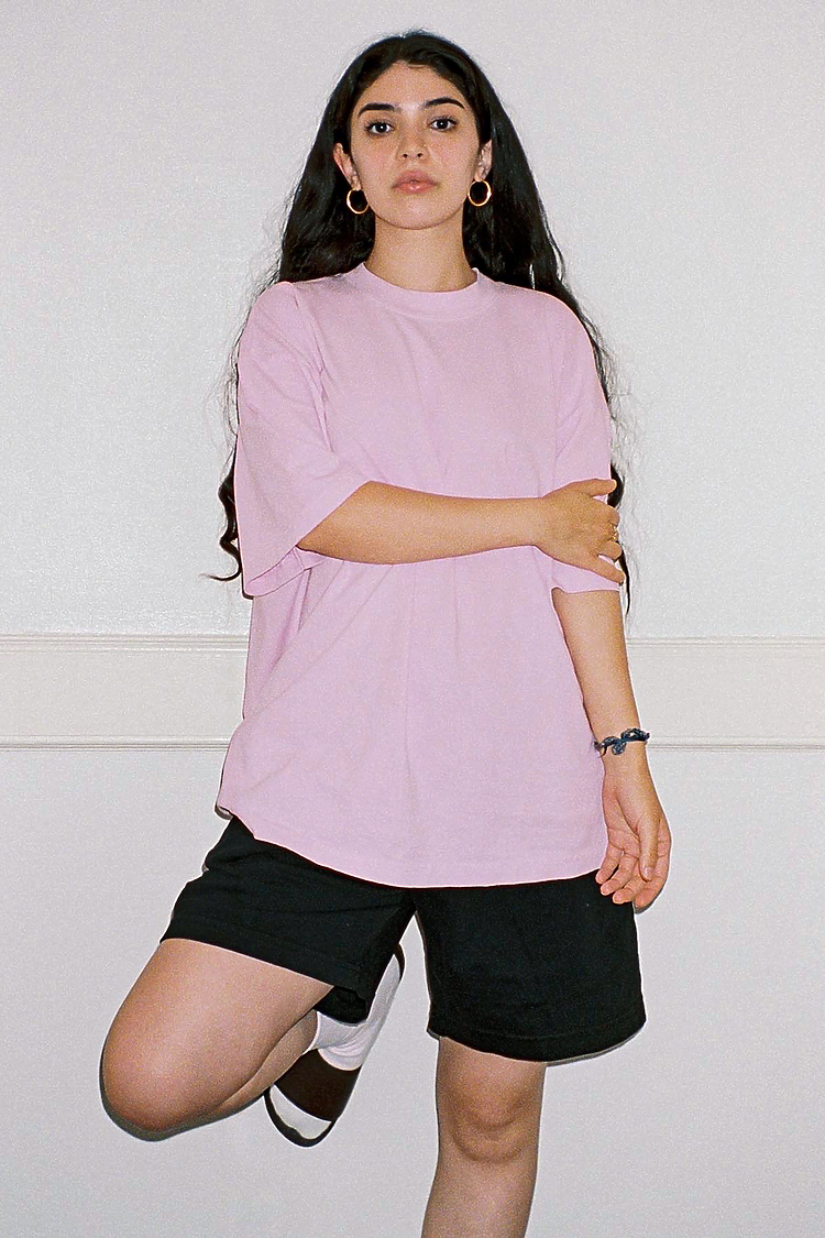 S/S Grmnt Dye Crew Neck 6.5oz PINK