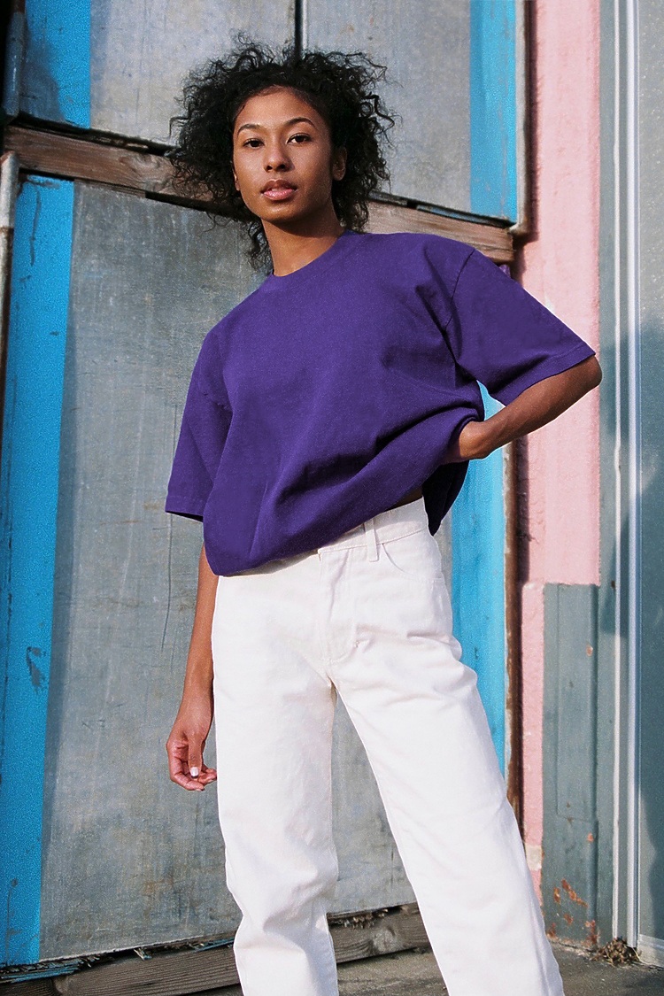 S/S Grmnt Dye Crew Neck 6.5oz PURPLE