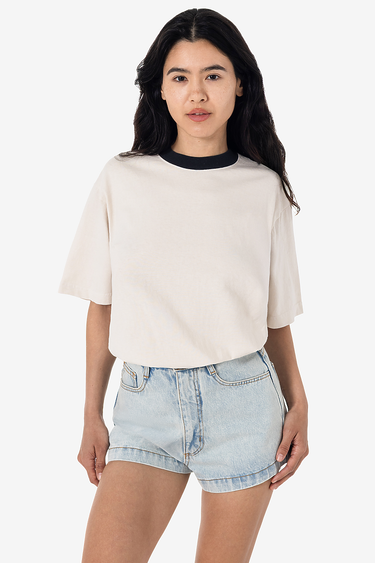 Ring 6.5oz S/S Garment Dye Tee Creme/Black