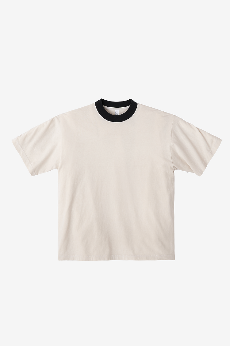 Ring 6.5oz S/S Garment Dye Tee Creme/Black