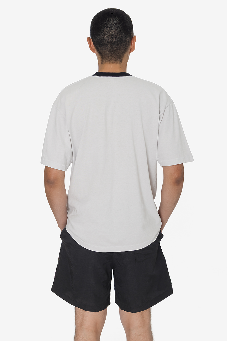 Ring 6.5oz S/S Garment Dye Tee Light Grey/Black