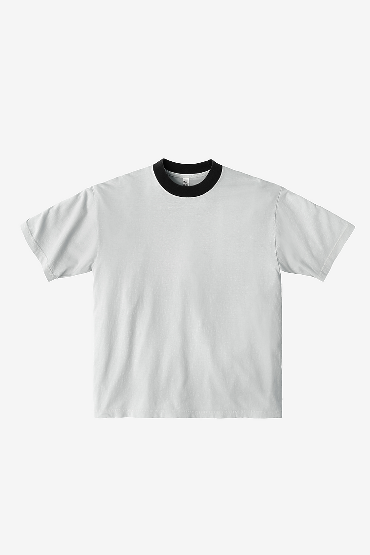 Ring 6.5oz S/S Garment Dye Tee Light Grey/Black