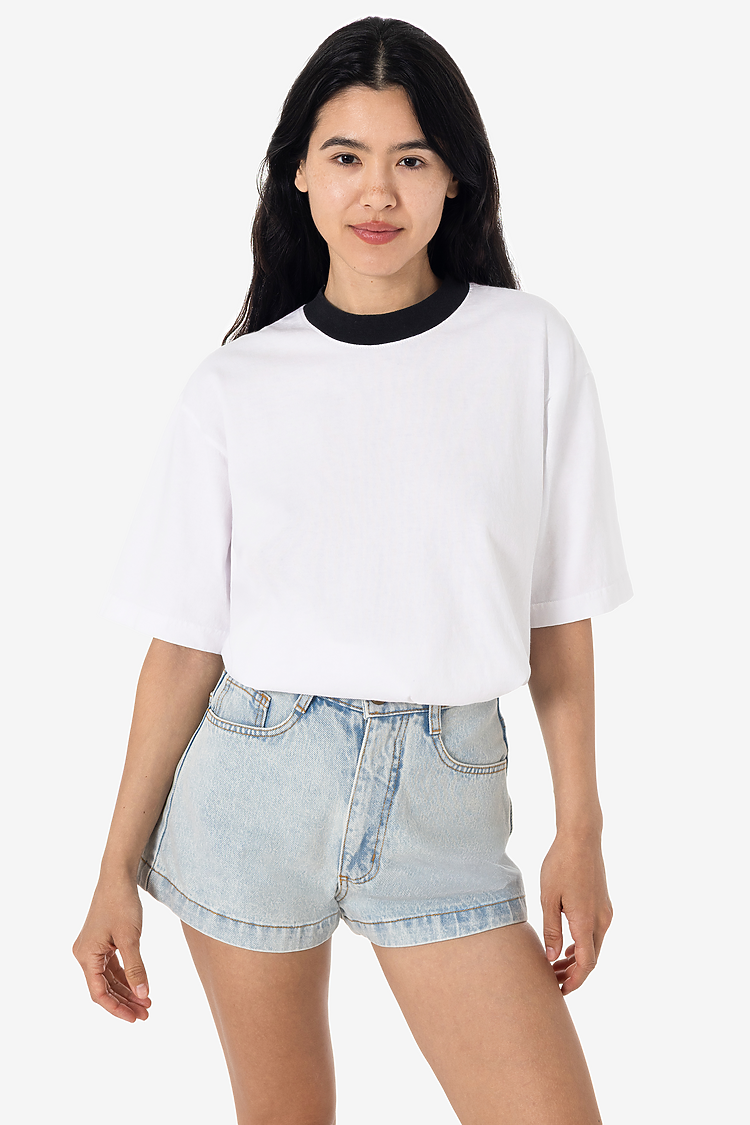 Ring 6.5oz S/S Garment Dye Tee White/Black
