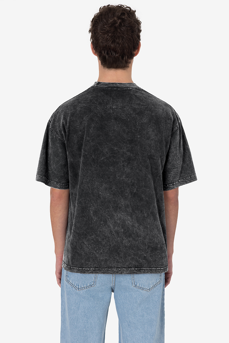 S/S Mineral Wash Crew 6.5oz Carbon Black FlatFront