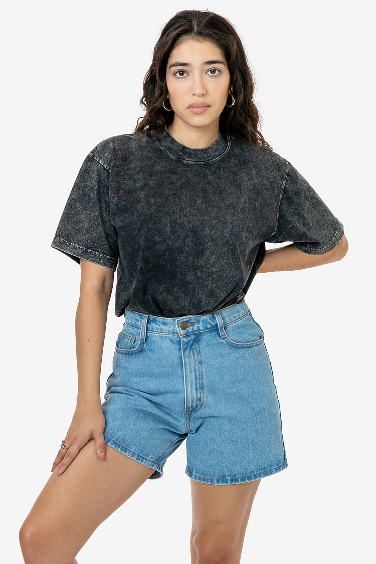 S/S Mineral Wash Crew 6.5oz Carbon Black FlatBack