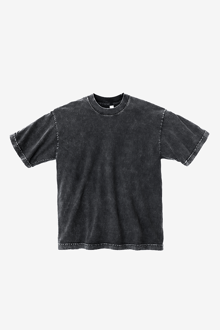 S/S Mineral Wash Crew 6.5oz Carbon Black Textile1