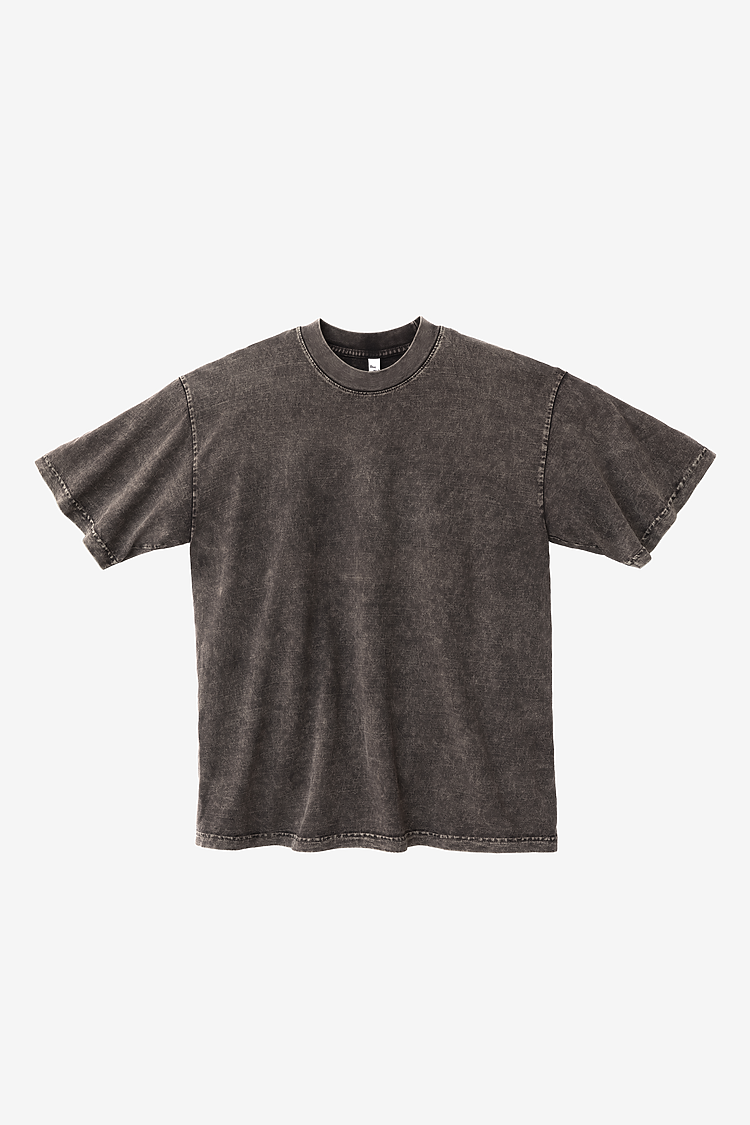 S/S Mineral Wash Crew 6.5oz Cocoa Textile2