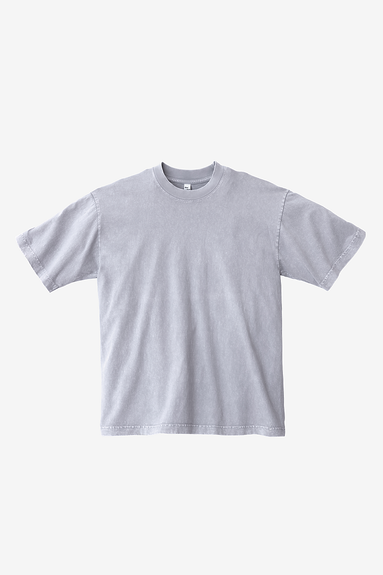 S/S Mineral Wash Crew 6.5oz Ice Grey Textile1