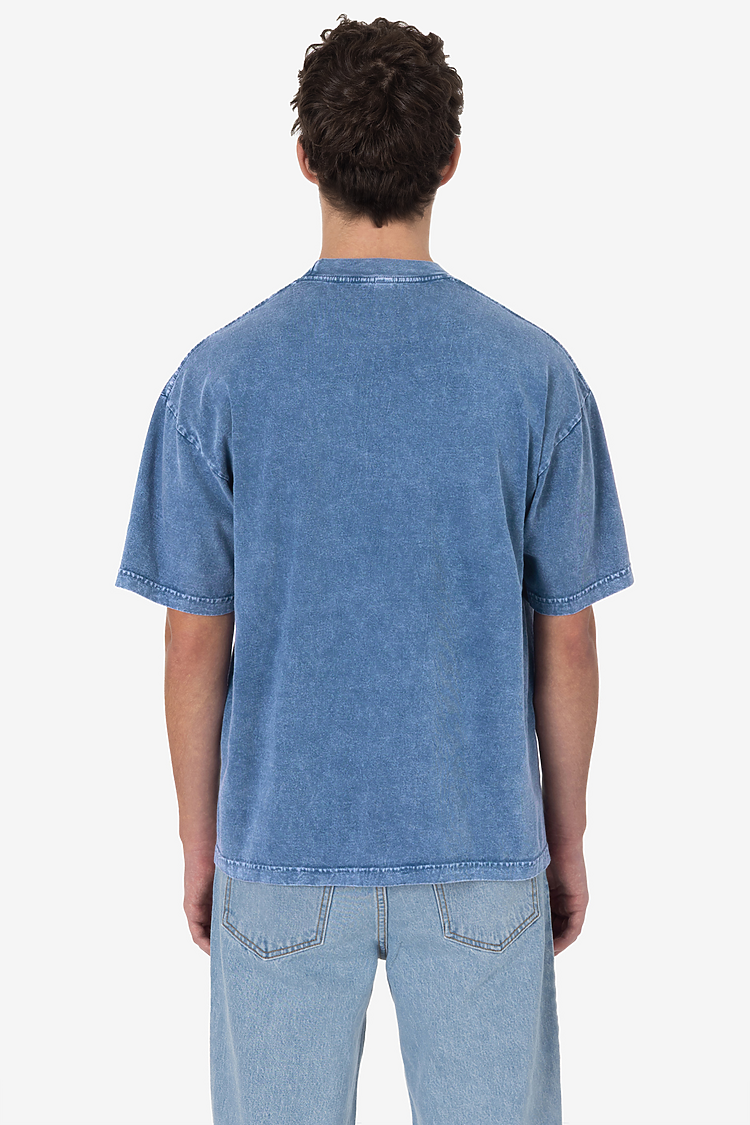 S/S Mineral Wash Crew 6.5oz Indigo FlatFront