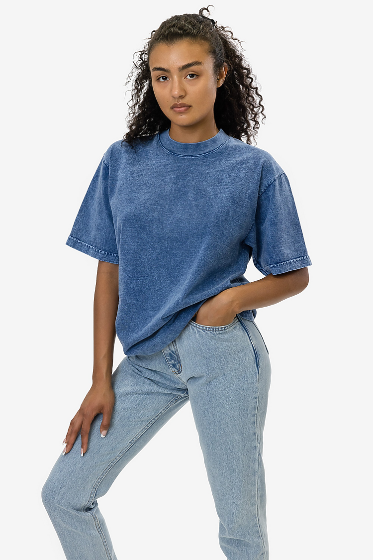S/S Mineral Wash Crew 6.5oz Indigo FlatBack