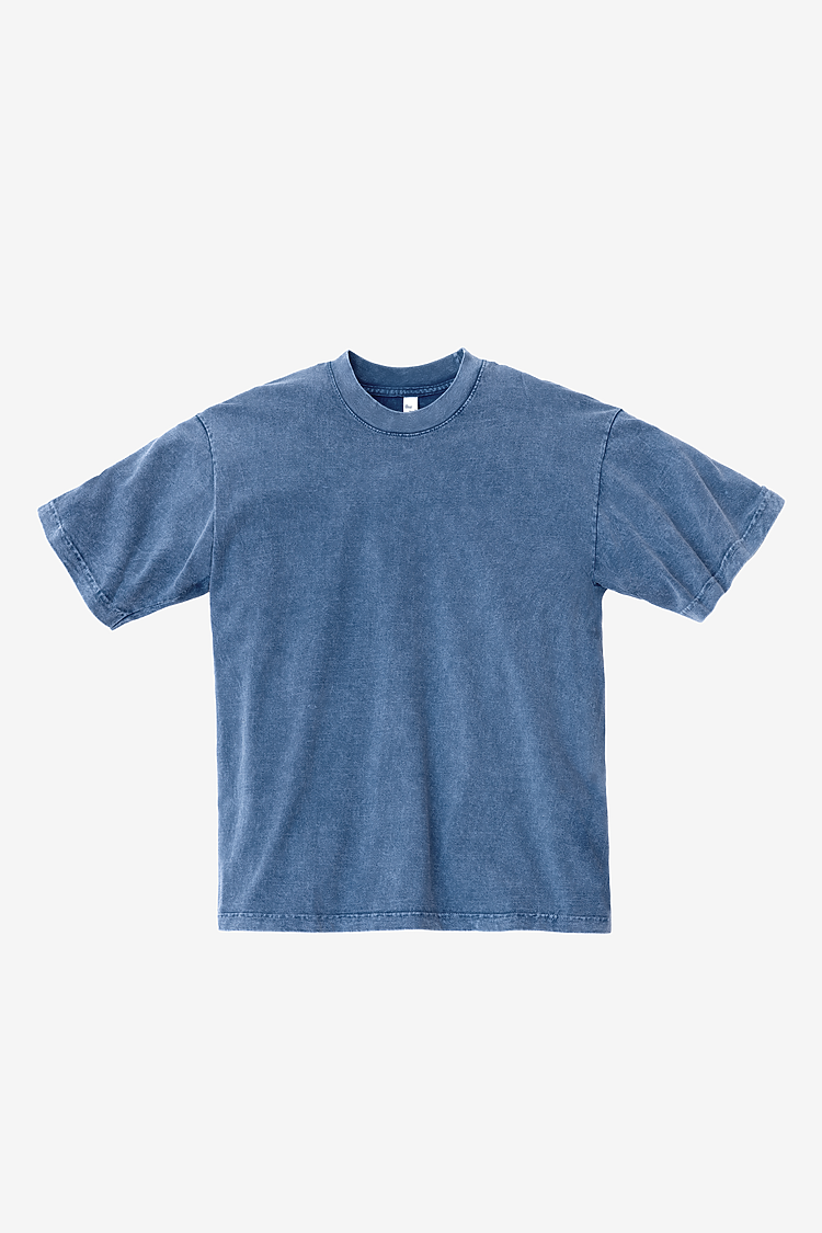 S/S Mineral Wash Crew 6.5oz Indigo Lifestyle