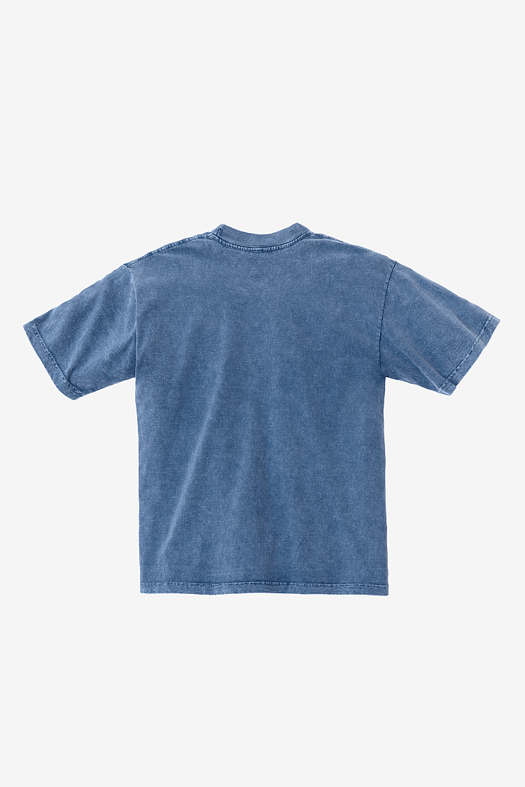 S/S Mineral Wash Crew 6.5oz Indigo Textile1