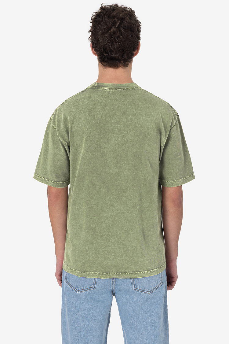 S/S Mineral Wash Crew 6.5oz Matcha FlatFront