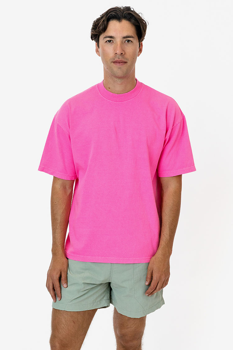 S/S Neon Crew Neck 6.5oz NEON PINK FlatFront