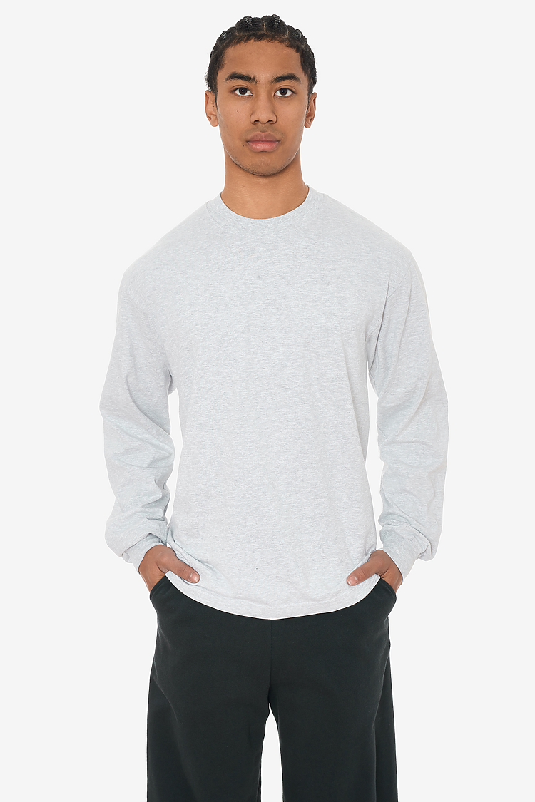 L/S Grmnt Dye Crew Neck 6.5oz ASH SupportIMG2