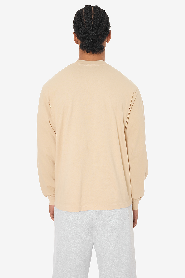 L/S Grmnt Dye Crew Neck 6.5oz BEIGE SupportIMG2