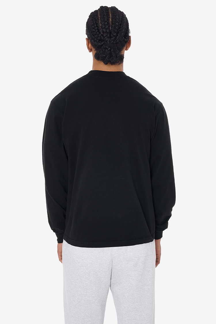 L/S Grmnt Dye Crew Neck 6.5oz Black SupportIMG2