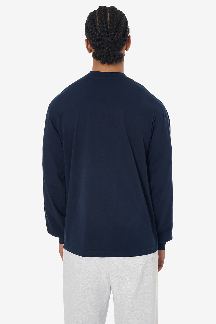 L/S Grmnt Dye Crew Neck 6.5oz NAVY SupportIMG2