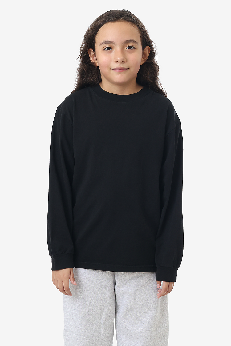Kids 6.5 oz L/S Grmnt Dye Tee Black