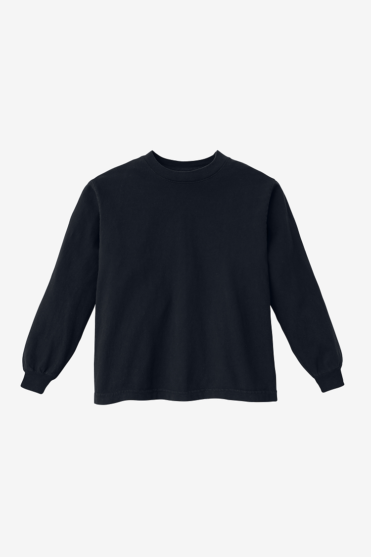 Kids 6.5 oz L/S Grmnt Dye Tee Black