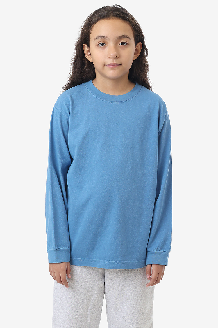 Kids 6.5 oz L/S Grmnt Dye Tee BLUE MOON