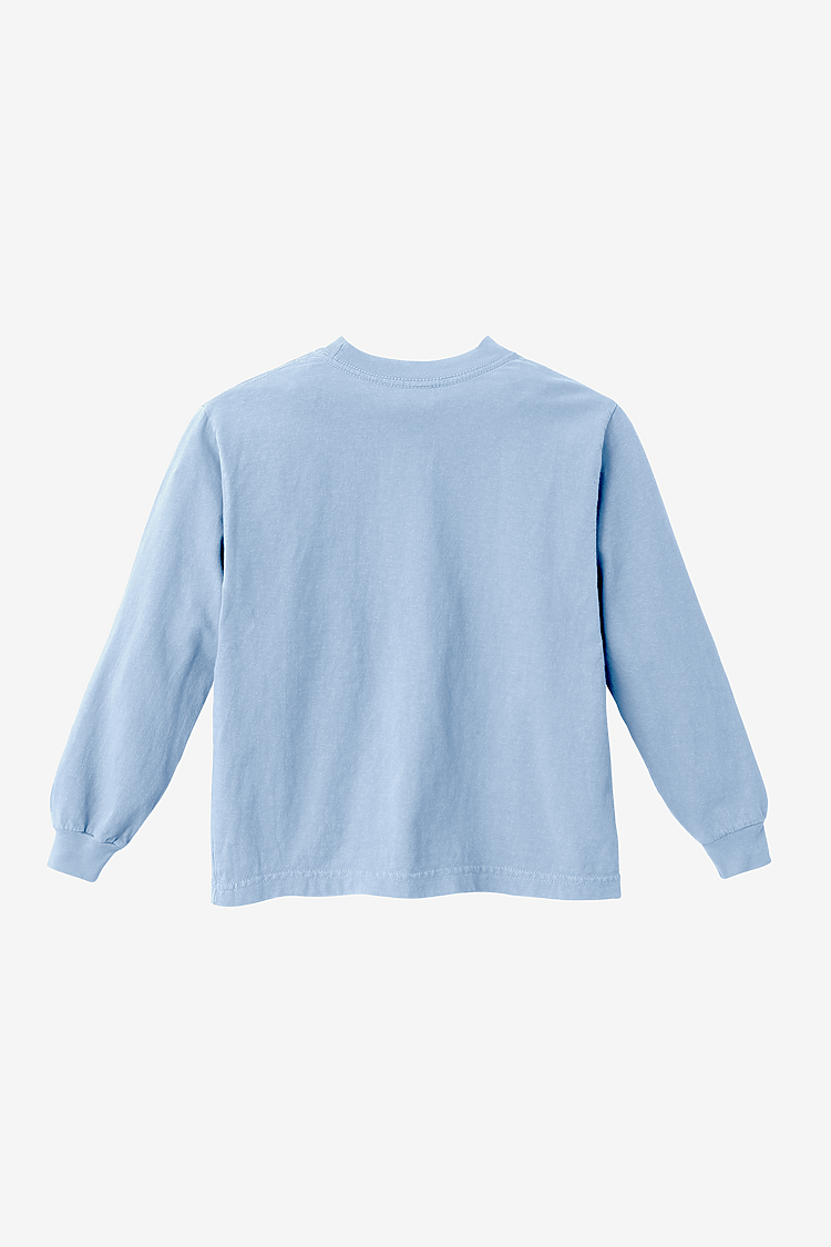 Kids 6.5 oz L/S Grmnt Dye Tee CLEAR BLUE