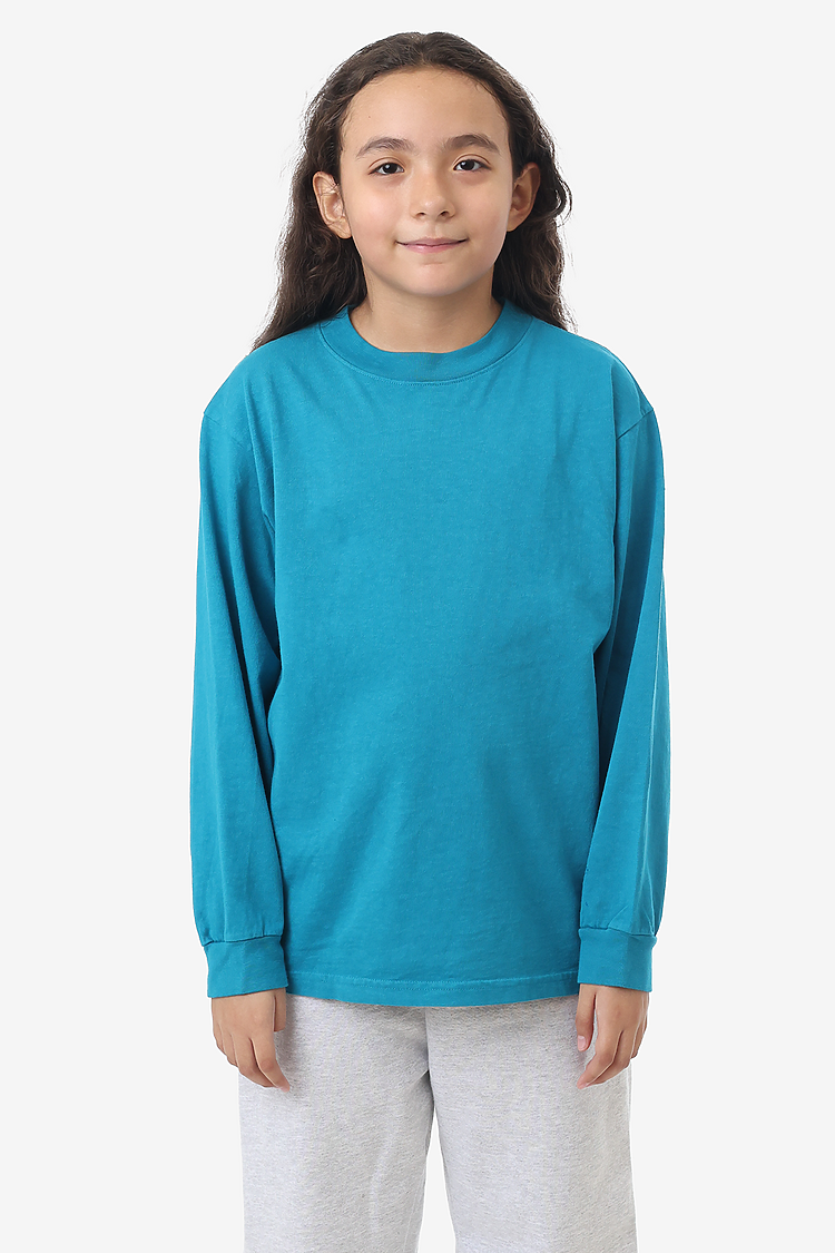 Kids 6.5 oz L/S Grmnt Dye Tee DARK TEAL