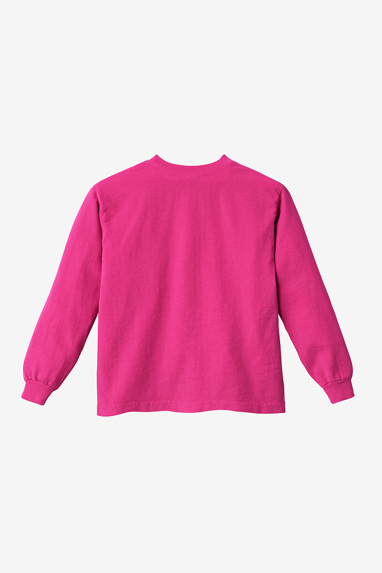 Kids 6.5 oz L/S Grmnt Dye Tee FUCHSIA