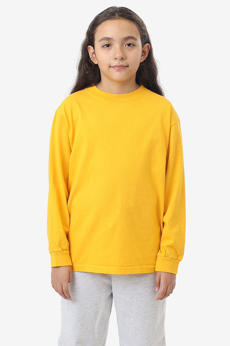 Kids 6.5 oz L/S Grmnt Dye Tee Gold