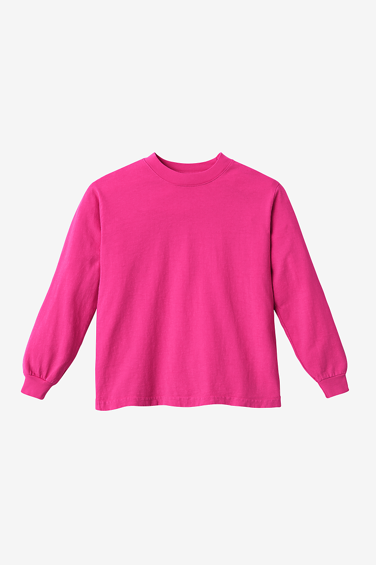 Kids 6.5 oz L/S Grmnt Dye Tee Paradise Pink