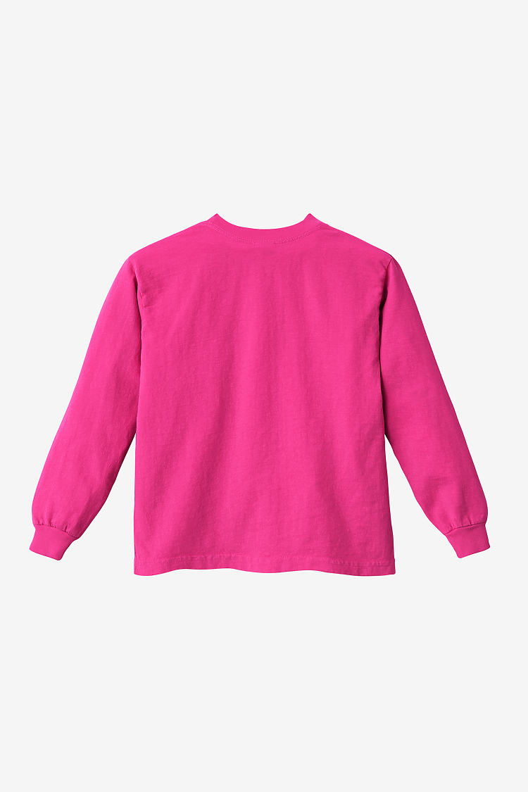 Kids 6.5 oz L/S Grmnt Dye Tee Paradise Pink