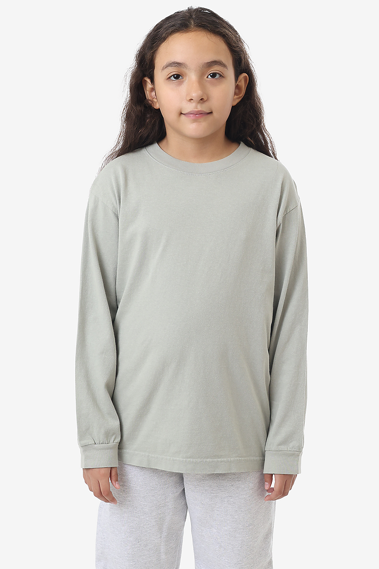Kids 6.5 oz L/S Grmnt Dye Tee SAGE