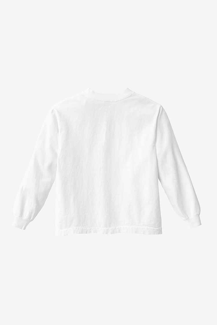 Kids 6.5 oz L/S Grmnt Dye Tee White